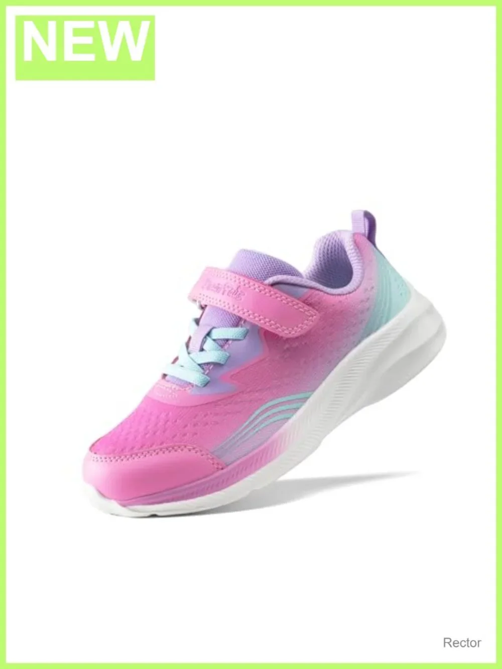Kids Lightweight Breathable Mesh Sneakers Hook and Loop Athletic Running Shoes